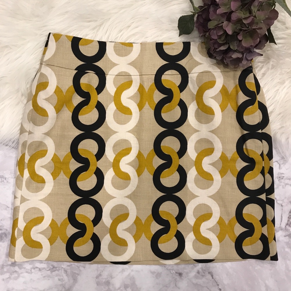 J Crew Link Print Linen Mini Skirt - Picture 2 of 6